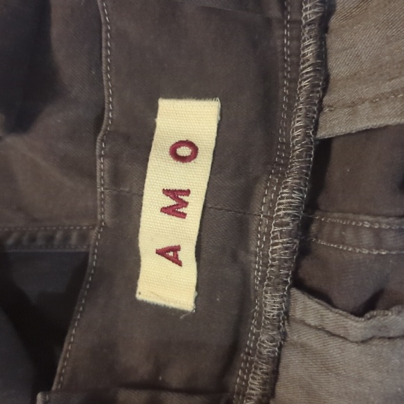 AMO Paper Bag Straight Let Cropped Utility Pants in Washed Black Size 30 - Picture 3 of 7